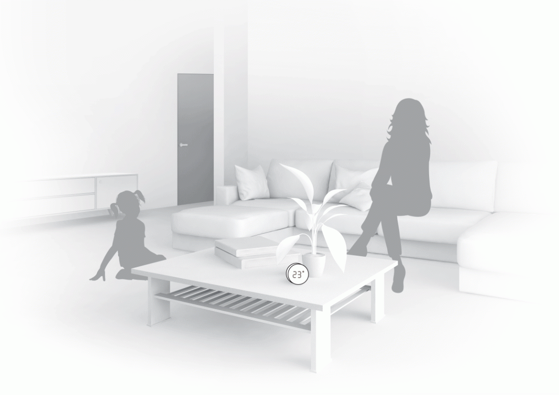 Ilustrácia používaného snímača teploty a vlhkosti MyCond Zigbee.