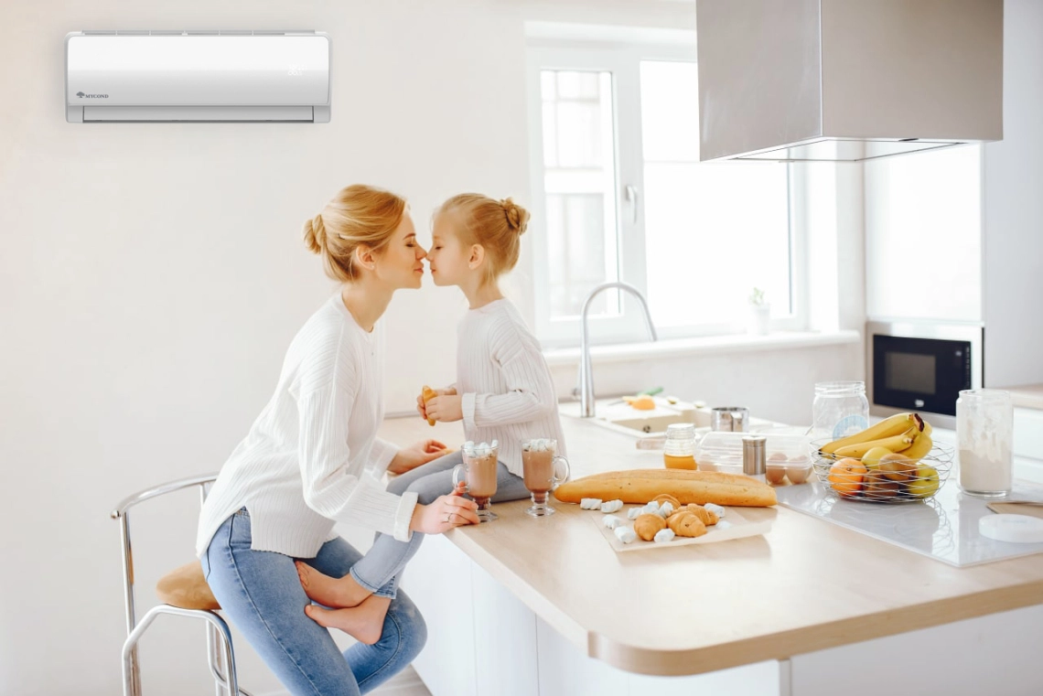 MyCond MHW Nástenná jednotka Fan Coil s LED displejom a režimom spánku.