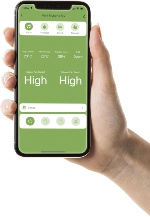 Mobilná aplikácia MyCond MVS***-DW na ovládanie vetrania prostredníctvom smartfónu