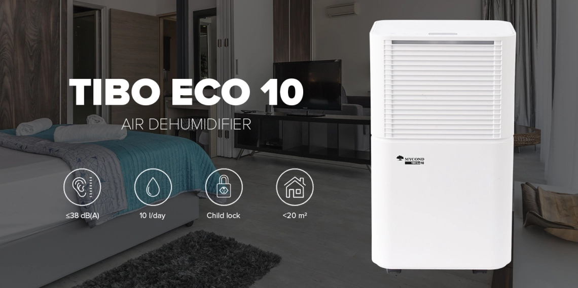 MyCond TIBO Eco 10 Energeticky účinný odvlhčovač vzduchu pre domácnosti.