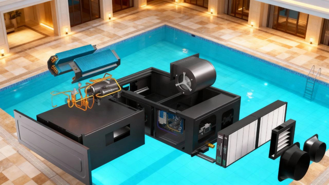 Kanálový odvlhčovač pre bazény s kontrolou vlhkosti Mycond MSHAC