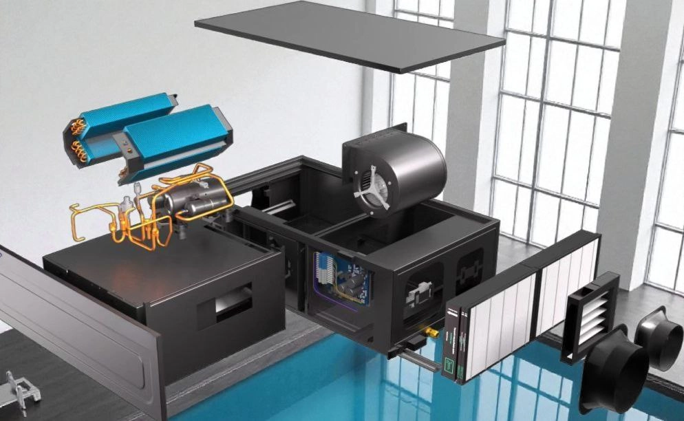 Kanálový odvlhčovač pre bazény ohrev vzduchu Mycond MSHAC